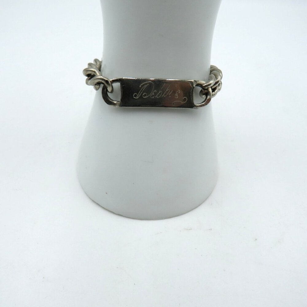 Nickel Silver‎ ID Bracelet Engraved Debbie Curb Chain Name Plate Jewelry Link